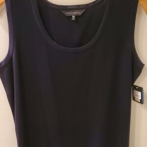 Ming Wang Navy PXL PETITE  Sleeveless Top Shell New